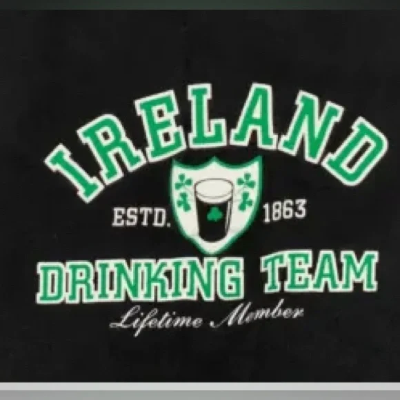 St Patrick’s Women’s Juniors Ireland Drinking Team T Shirt Black/Green Large - Picture 3 of 7